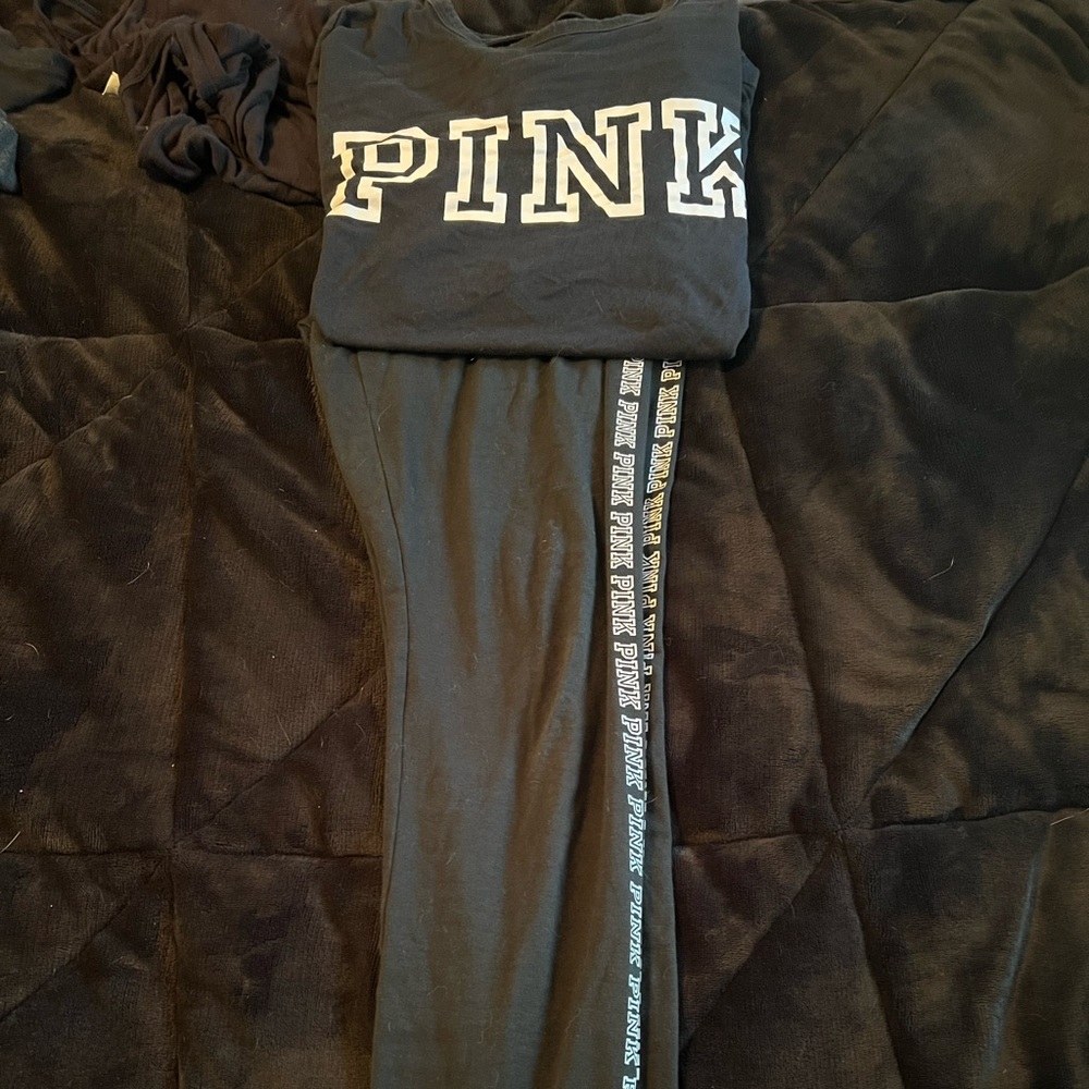 Pink outfit in black